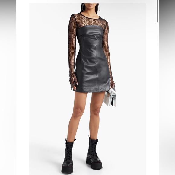 NWT Muubaa London leather mini dress. Convertible dress with removable straps. - Picture 1 of 9
